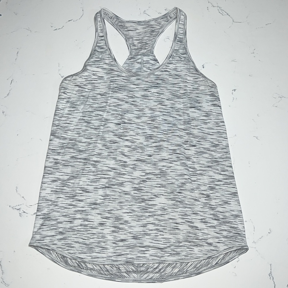 Lululemon Essential Tank Top Tiger Space Dye Black White Size